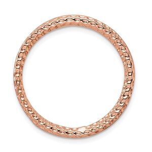 Rose-Tone Sterling Silver Stackable Large Hammered Slide, 29mm